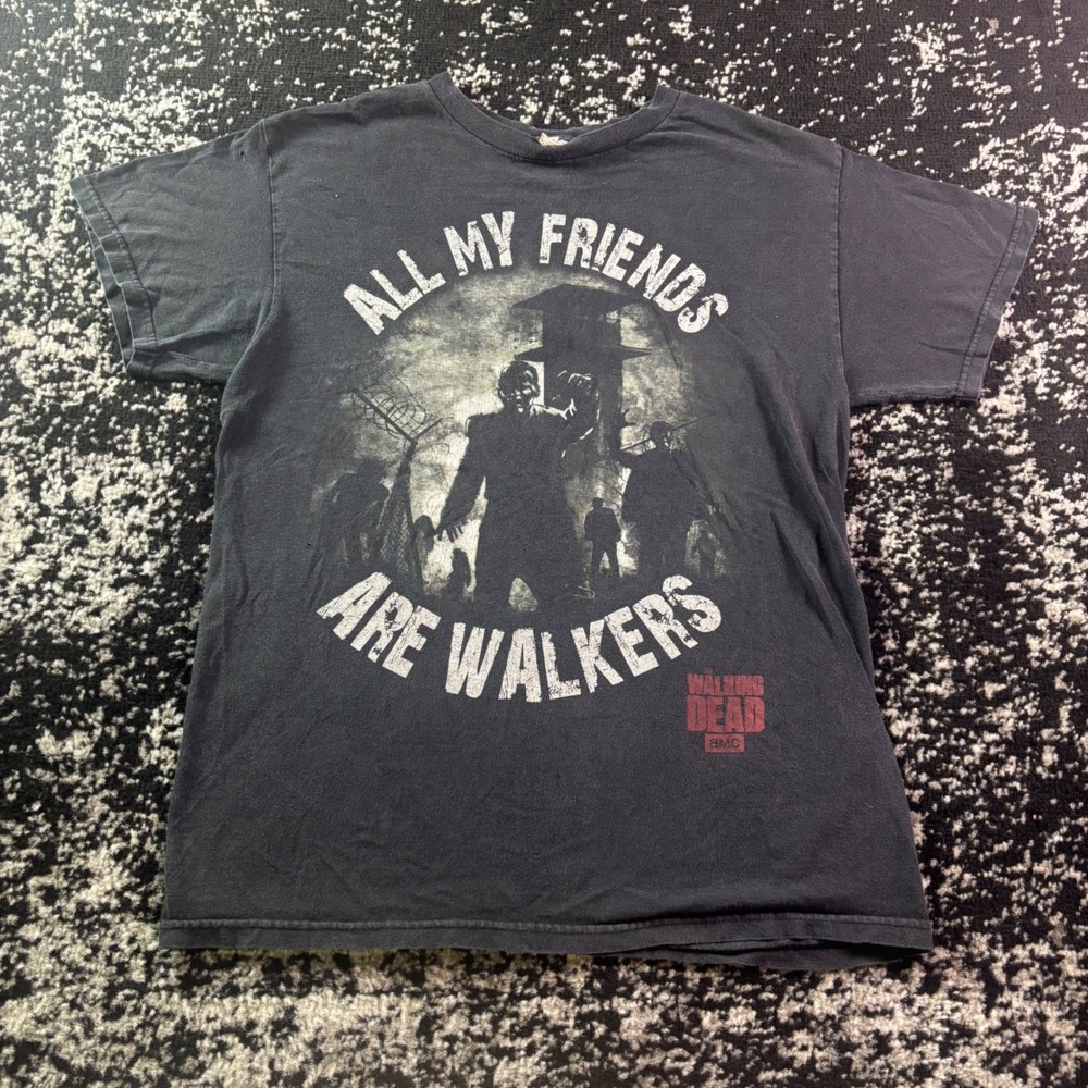 AMC The Walking Dead All My Friends Are Walkers Graphic T-Shirt Mens Black M